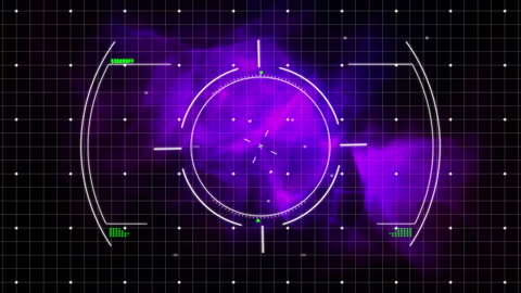Digital Targeting Interface with Purple Glows