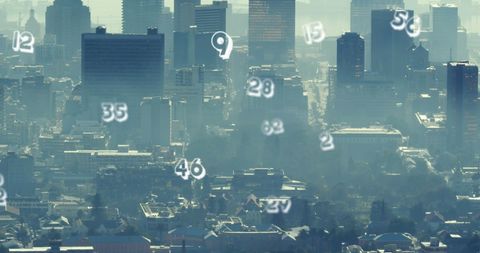 Abstract Data Visualization Over City Skyline - Download Free Stock Images Pikwizard.com
