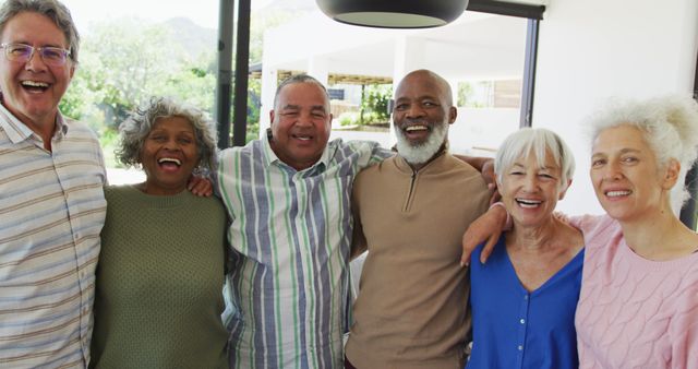 Diverse Group of Seniors Laughing Together Indoors - Download Free Stock Images Pikwizard.com