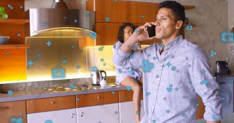 Modern Lifestyle with Digital Connectivity in Kitchen