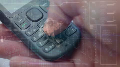 Modern Financial Data Overlaying Typing on Phone Keypad