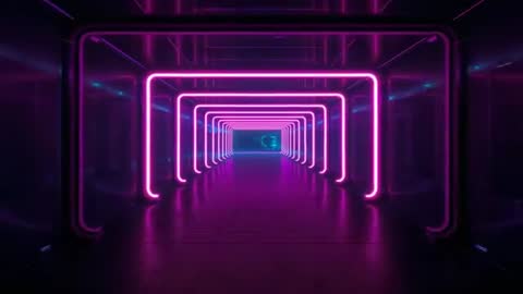 Journey Through Mesmerizing Neon Arches in Futuristic Corridor