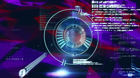 Futuristic Digital Interface with Data Streams and Technology Graphics