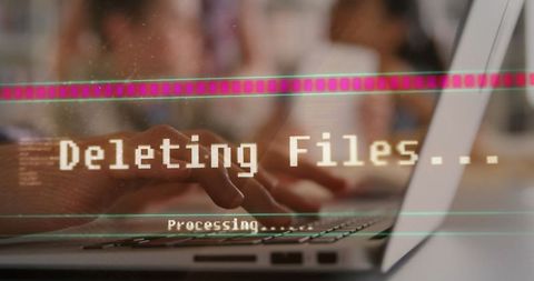 Digital Data Deletion Process Shown on Laptop Screen - Download Free Stock Images Pikwizard.com