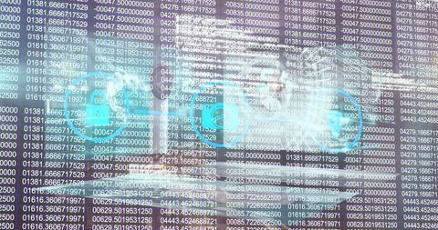 Data Processing Concept with Digital Tech Icons and Security Camera Background - Download Free Stock Images Pikwizard.com
