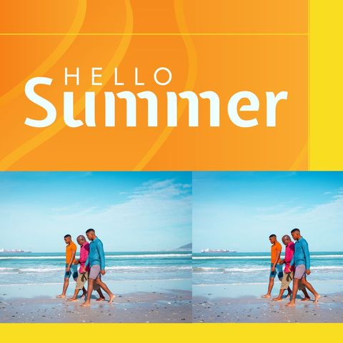 Family bonding on sunny beach holiday