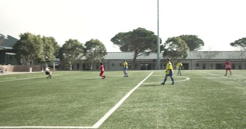 Soccer Players Competing with Teamwork on Green Field - Download Free Stock Images Pikwizard.com