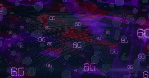 Abstract 6G Technology Background with Digital Network Symbols - Download Free Stock Images Pikwizard.com