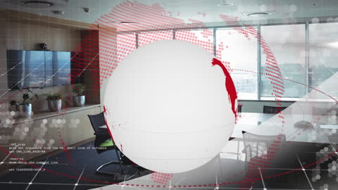Global Connectivity Visualized in Modern Meeting Room