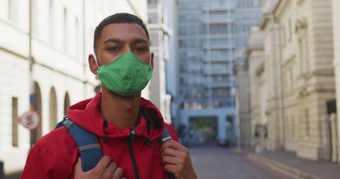 Traveler Wearing Mask Urban Street During Pandemic - Download Free Stock Images Pikwizard.com