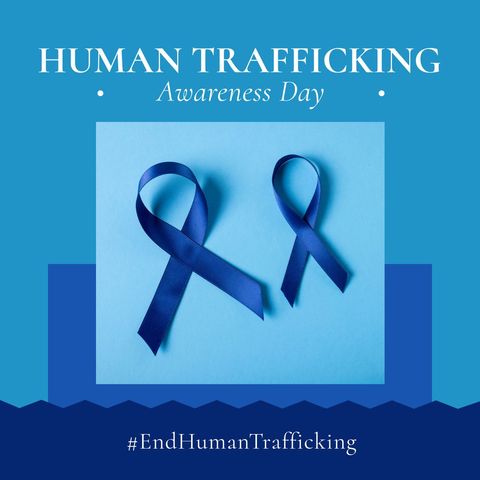 Human Trafficking Awareness Blue Ribbon Campaign Banner - Download Free Stock Templates Pikwizard.com