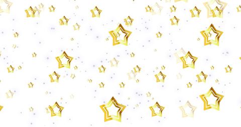 Falling Golden Stars on White Background for Festive Celebrations
