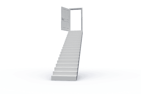 Transparent Steps Leading to Open Doorway on Infinite Edge - Download Free Stock Videos Pikwizard.com