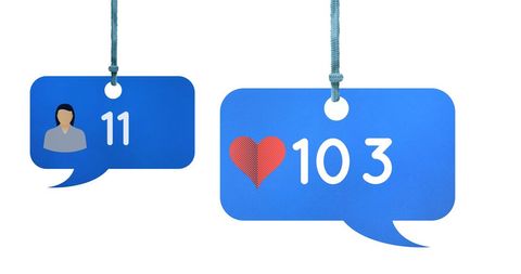 Social Media Interaction Counter with Profile and Heart Icons