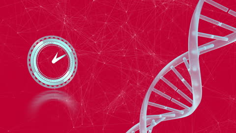 Futuristic Clock and DNA with Digital Connectivity
