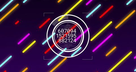 Digital data processing with neon streaks background