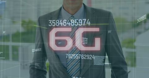 Futuristic 6G Technology Concept with Business Professional