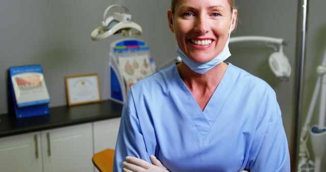 Confident Female Dentist in Dental Clinic Smiling - Download Free Stock Images Pikwizard.com