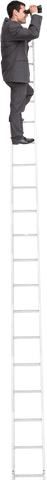 businessman standing on tall ladder using binoculars for transparent tasks - Download Free Stock Videos Pikwizard.com