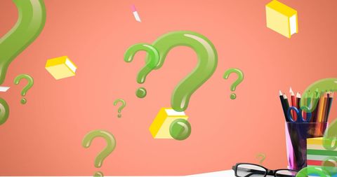 Creative Education Theme with Question Marks and Books - Download Free Stock Images Pikwizard.com