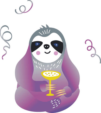 Party Sloth Drinking Cocktail on Transparent Background - Download Free Stock Videos Pikwizard.com