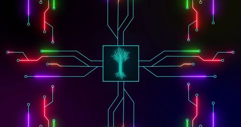 Digital Circuitry Tree on Futuristic Circuit Board Design - Download Free Stock Images Pikwizard.com