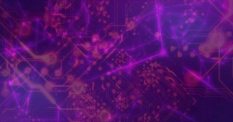 Futuristic Purple Digital Circuit Background