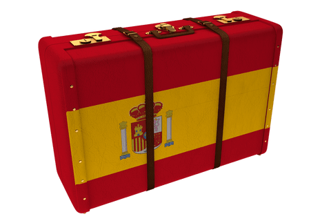 Transparent Suitcase with Flag of Spain Design - Download Free Stock Videos Pikwizard.com
