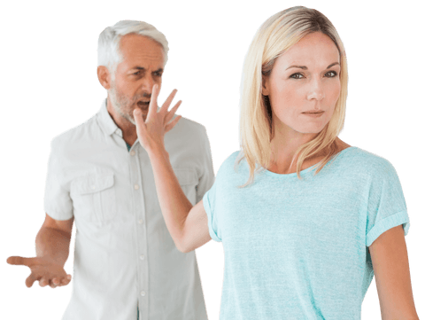 Transparent Woman Ignoring Argumentative Partner Unhappy Dynamics Concept - Download Free Stock Videos Pikwizard.com
