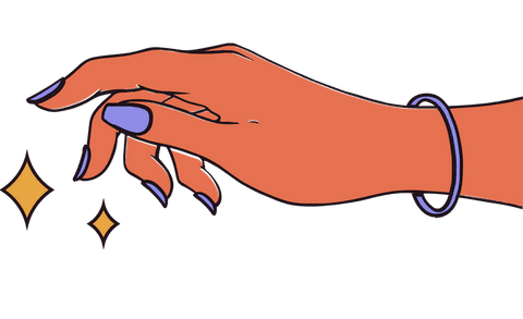 sleek hand with lavender nails and bangle on transparent background - Download Free Stock Videos Pikwizard.com