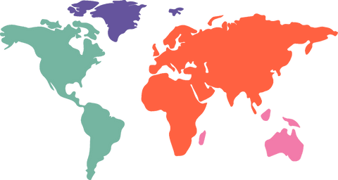colorful world map silhouette on transparent background - Download Free Stock Videos Pikwizard.com