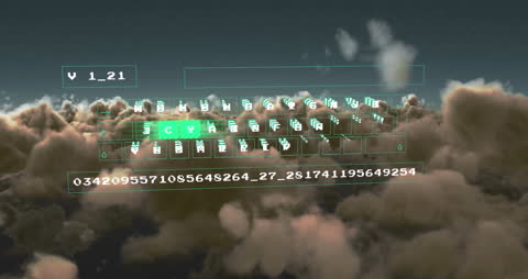 Digital Data Processing Over Clouds Illustration