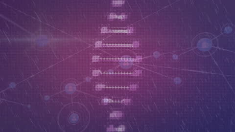 Futuristic DNA Digital Interface with Media Icons