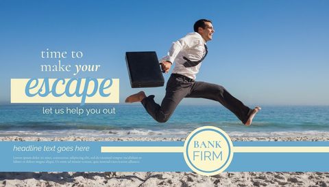 dynamic work-life balance embodied by joyful businessman leaping on beach - Download Free Stock Templates Pikwizard.com
