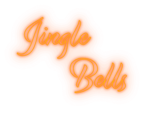 Neon Orange Jingle Bells Text Christmas Transparent Banner - Download Free Stock Videos Pikwizard.com