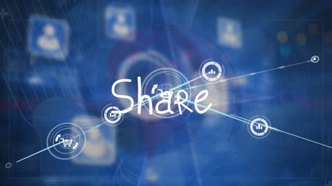 Digital Network Connection Concept with Share Text Overlay