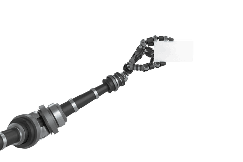 Black Robotic Hand Holding Transparent Blank Card - Download Free Stock Videos Pikwizard.com