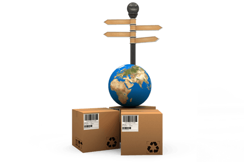 transparent shipping parcels with globe and directional signs - Download Free Stock Videos Pikwizard.com