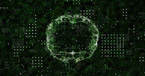 Digital Brain Network on Green Background - Download Free Stock Images Pikwizard.com
