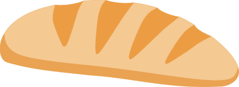 Minimalist artisan bread loaf illustration on transparent background