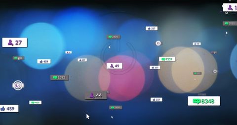 Digital engagement over network concept with media icons