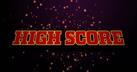 High Score Banner with Falling Stars Digital Graphic
