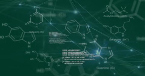 Digital Visualization of Molecular Structures on Green Background - Download Free Stock Images Pikwizard.com