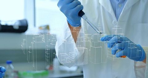 Scientist with Micropipette Integrating Technology and Science