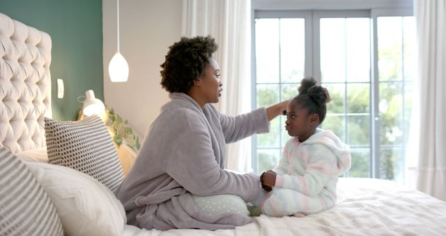 Mother Bonding with Daughter in Cozy Bedroom Morning - Download Free Stock Images Pikwizard.com