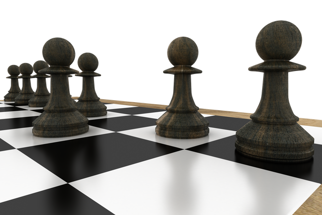 Transparent background with black pawns on chess board perspective - Download Free Stock Videos Pikwizard.com