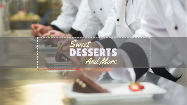 Chefs Crafting Gourmet Desserts in Professional Kitchen - Download Free Stock Templates Pikwizard.com