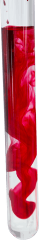 transparent test tube with red chemical mixing swirl - Download Free Stock Videos Pikwizard.com