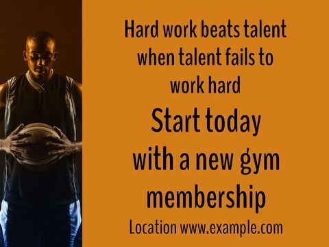 motivational gym ad with focused basketball player - Download Free Stock Templates Pikwizard.com