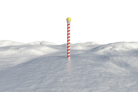 Pole illustration in snow with transparent background for christmas design